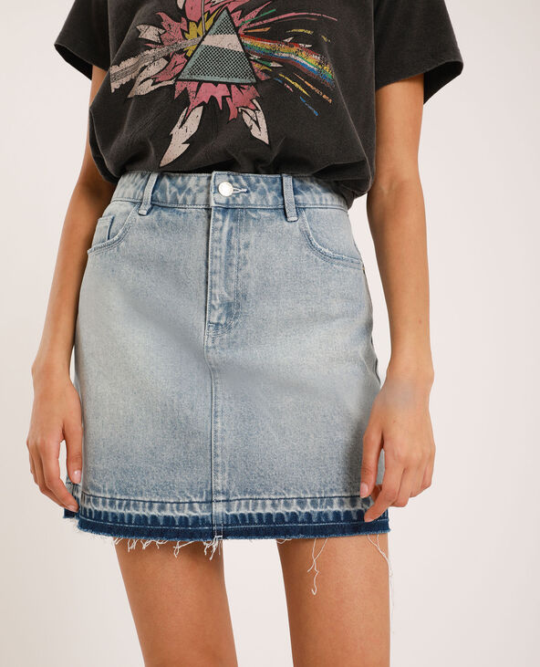 Jupe en jean clair bleu foncé - Pimkie