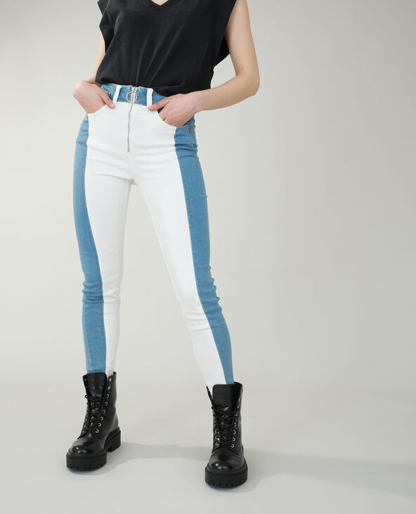 Jean skinny high waist bicolore bleu - Pimkie