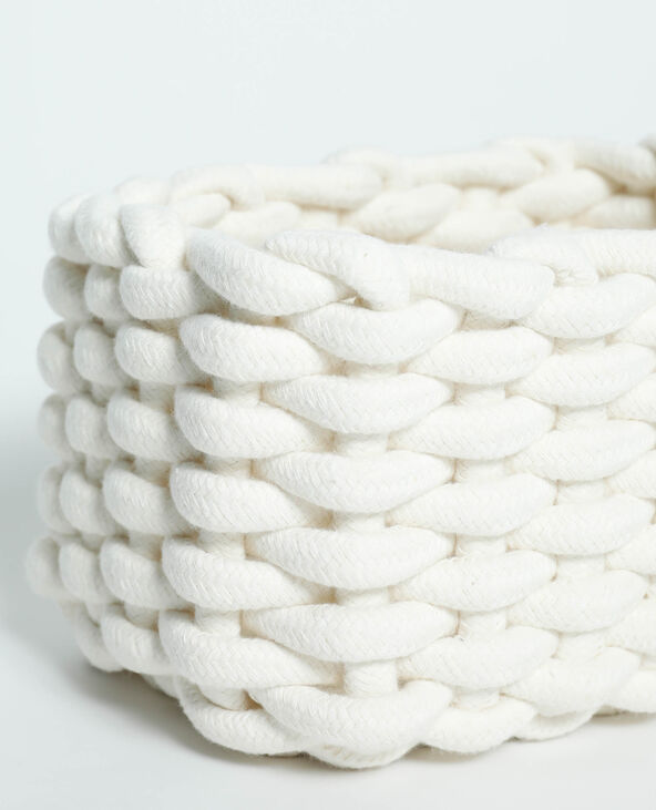 Petite box de rangement tressée blanc - Pimkie