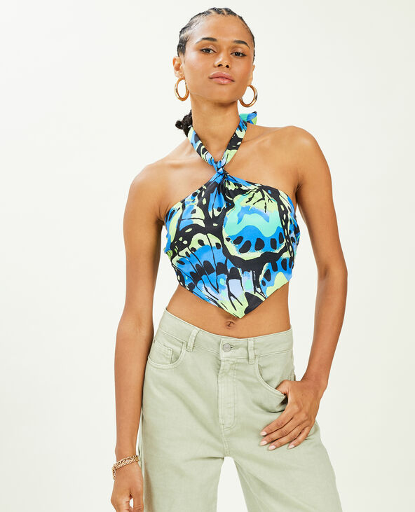Top dos-nu esprit foulard vert - Pimkie