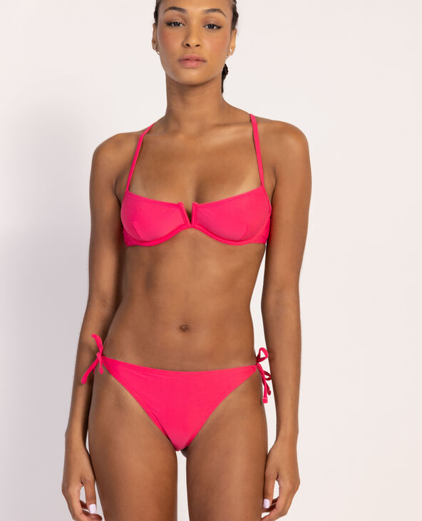 Bas de maillot tanga avec nouettes rose - Pimkie
