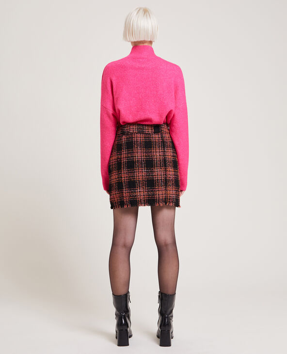 Jupe courte en tweed noir - Pimkie