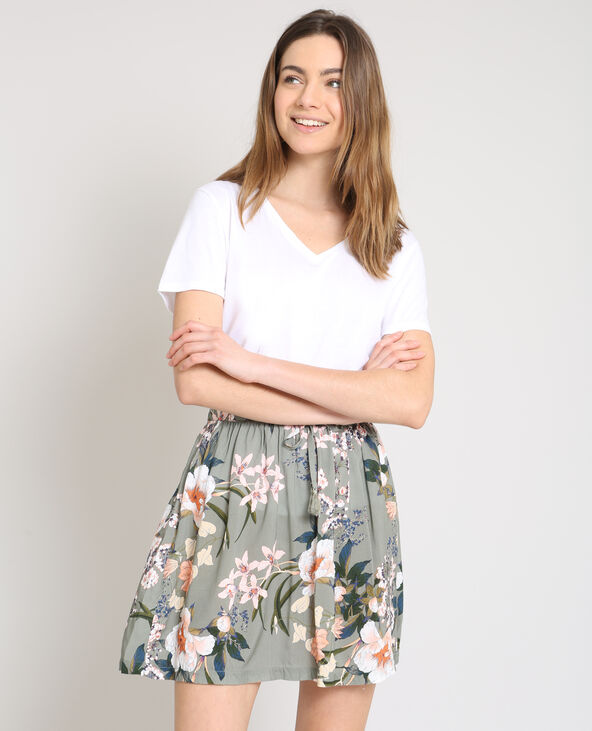 T-shirt col V blanc - Pimkie