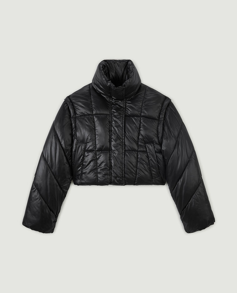 Doudoune courte manches amovibles noir - Pimkie