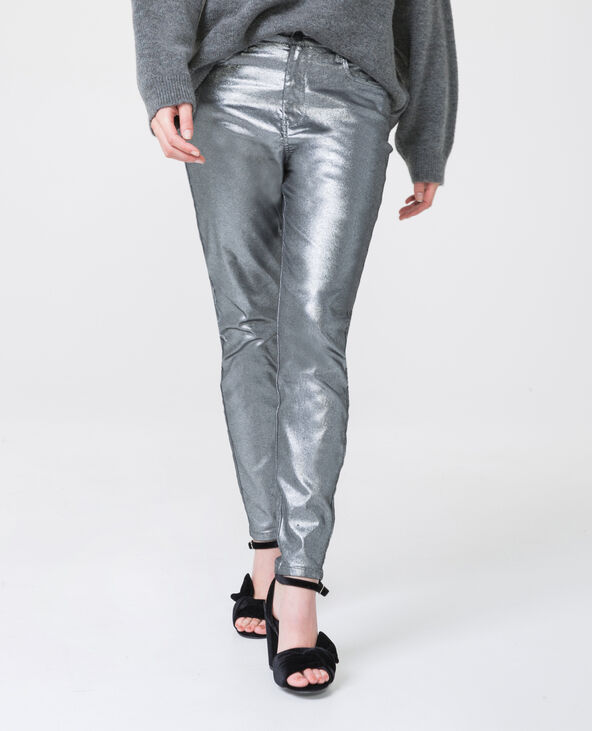 Skinny taille haute argenté - Pimkie