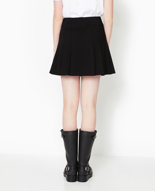 Mini jupe plissée avec ceinture noir - Pimkie