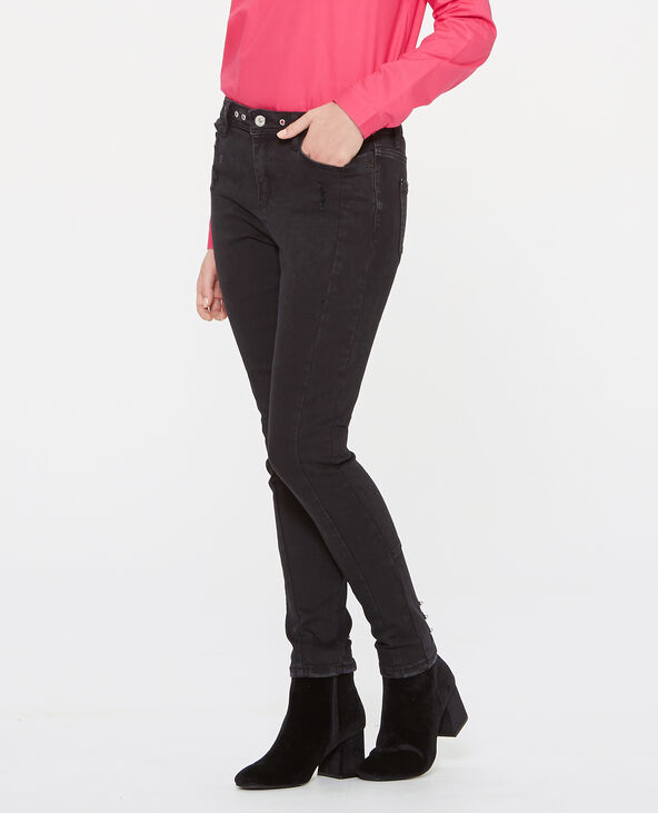 Jean skinny à œillets noir - Pimkie