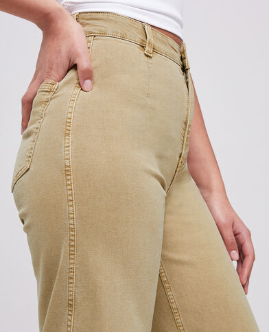 Jean wide taille haute camel - Pimkie