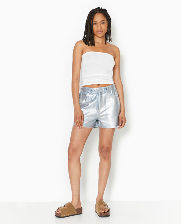 Top bustier bandeau en maille blanc - Pimkie