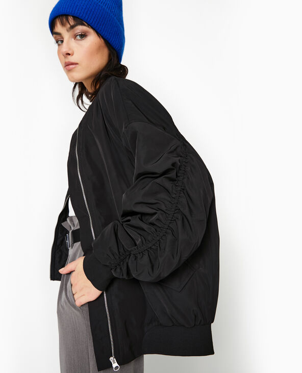 Bombers oversize avec fronces dos et manches noir - Pimkie