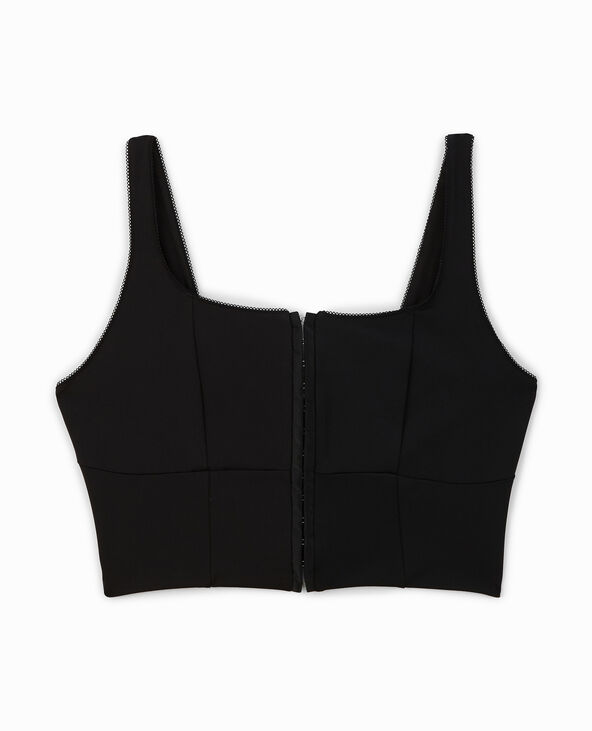 Brassière façon corset avec agrafes noir - Pimkie