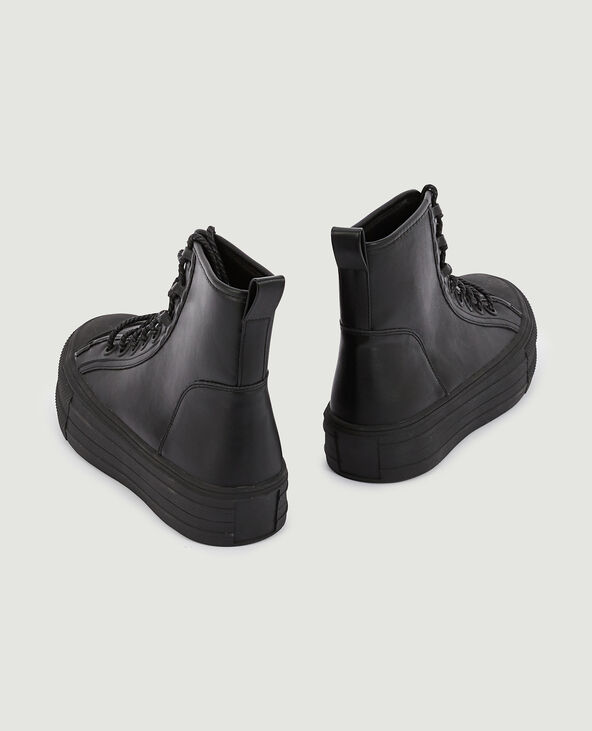 Baskets montantes semelles compensées noir - Pimkie