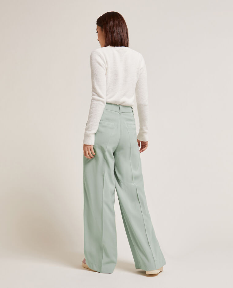 Pantalon large en toile fluide vert - Pimkie