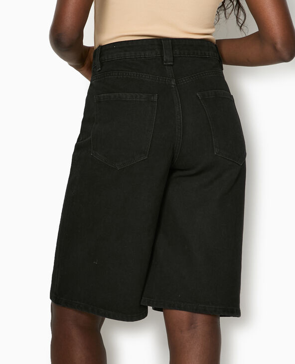 Bermuda large en jean noir - Pimkie