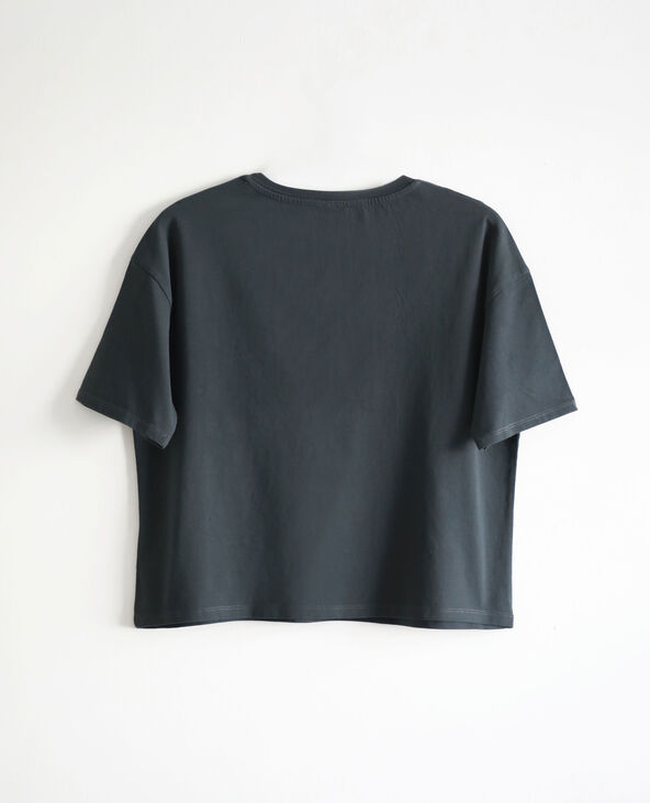 T-shirt à poche gris foncé - Pimkie