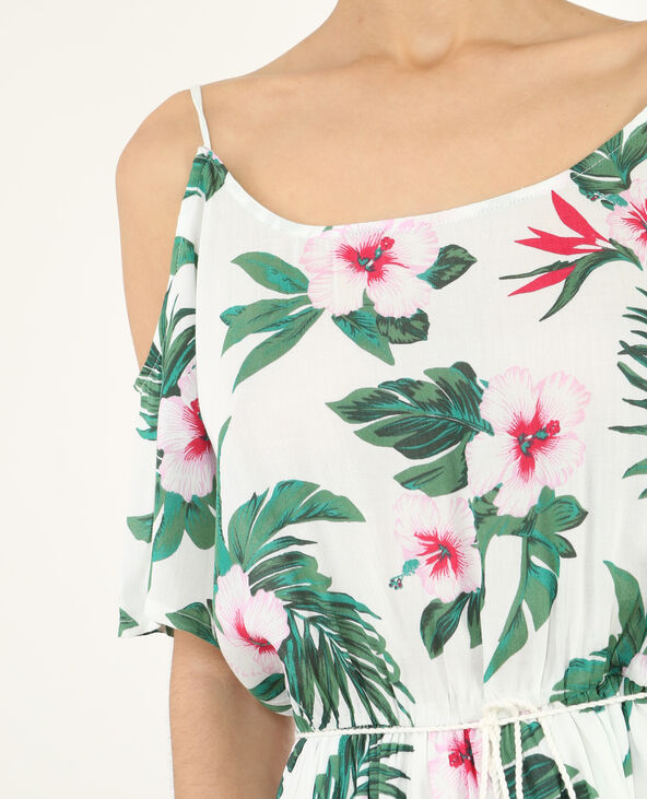 Robe imprimée tropical blanc - Pimkie
