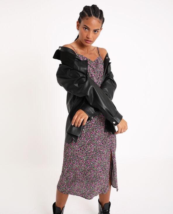 Robe longue à fleurs noir - Pimkie