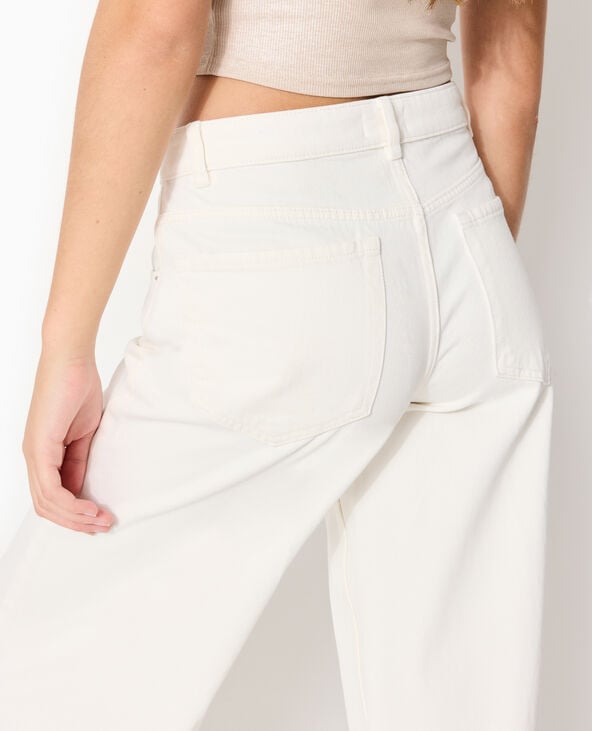 Jean wide taille haute écru - Pimkie