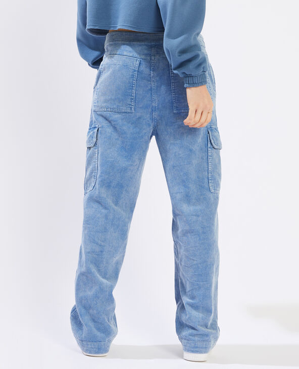 Pantalon battle en velours bleu - Pimkie