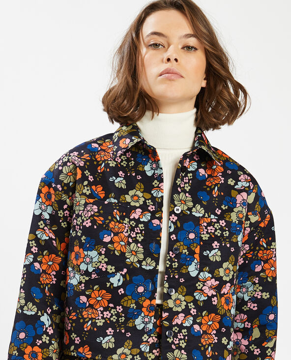 Veste motif fleuri multicolore