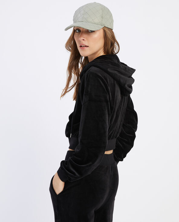 Veste zippée velours noir - Pimkie