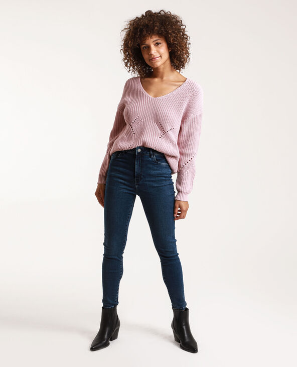 Pull large à col V lilas - Pimkie
