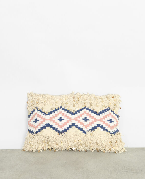 Coussin ethnique à sequins blanc - Pimkie