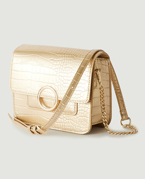 Sac boxy effet croco doré - Pimkie