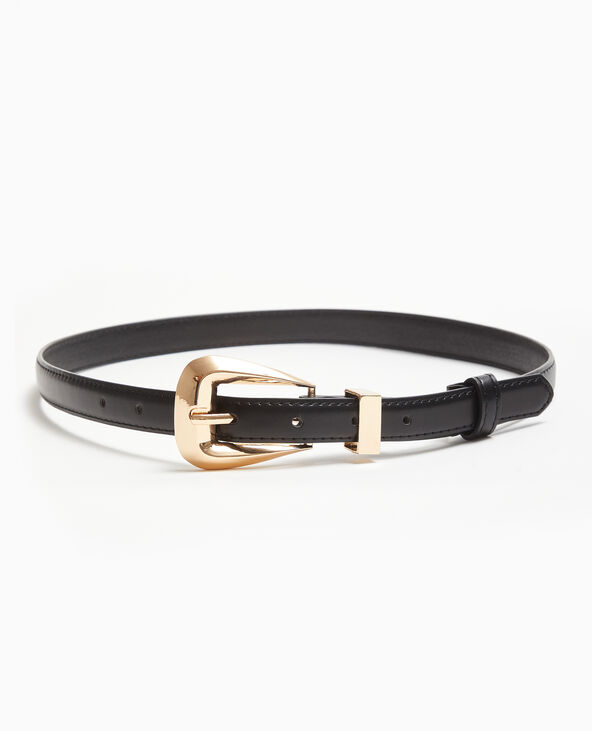 Ceinture fine en simili cuir noir - Pimkie