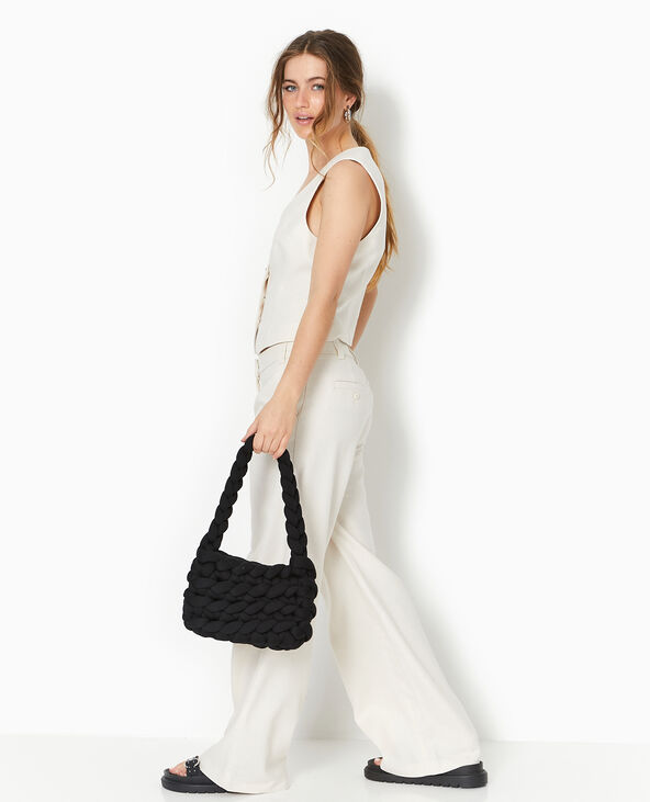 Pantalon large et droit en tissu façon lin blanc - Pimkie