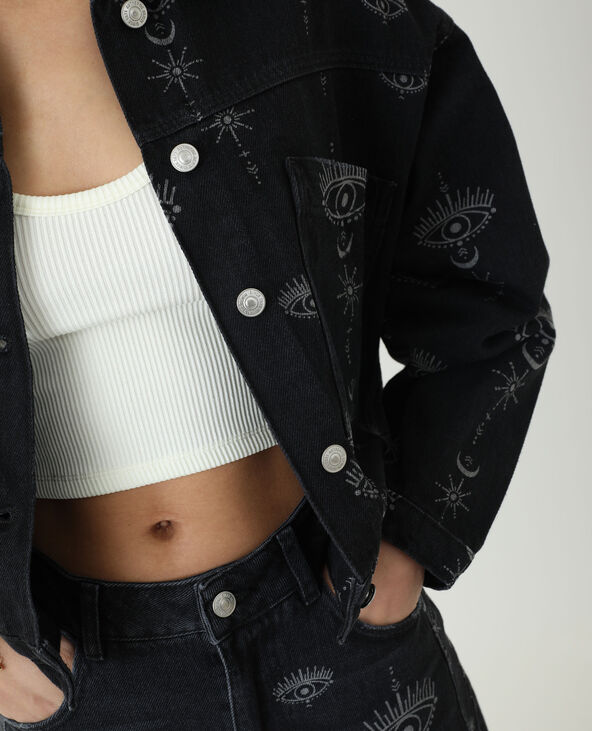 Veste en jean noir - Pimkie