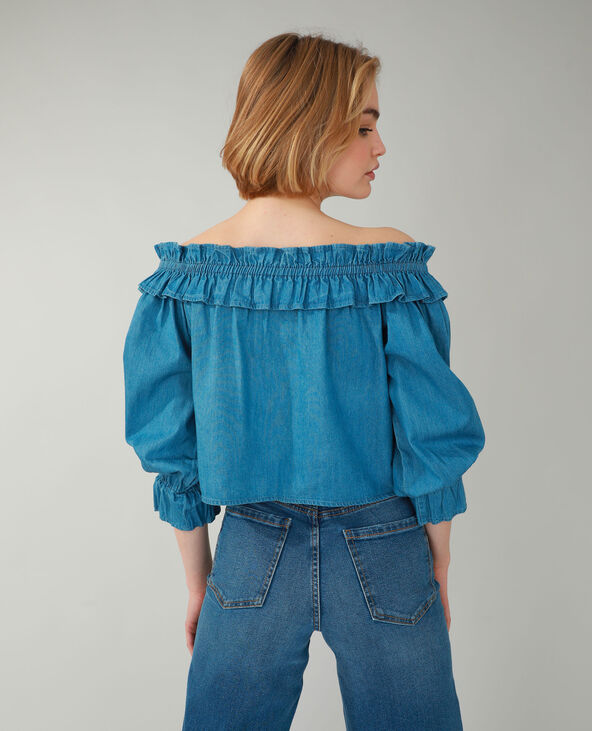 Top en jean bleu turquoise - Pimkie