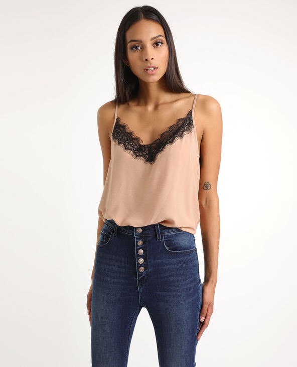 Top à dentelle beige - Pimkie