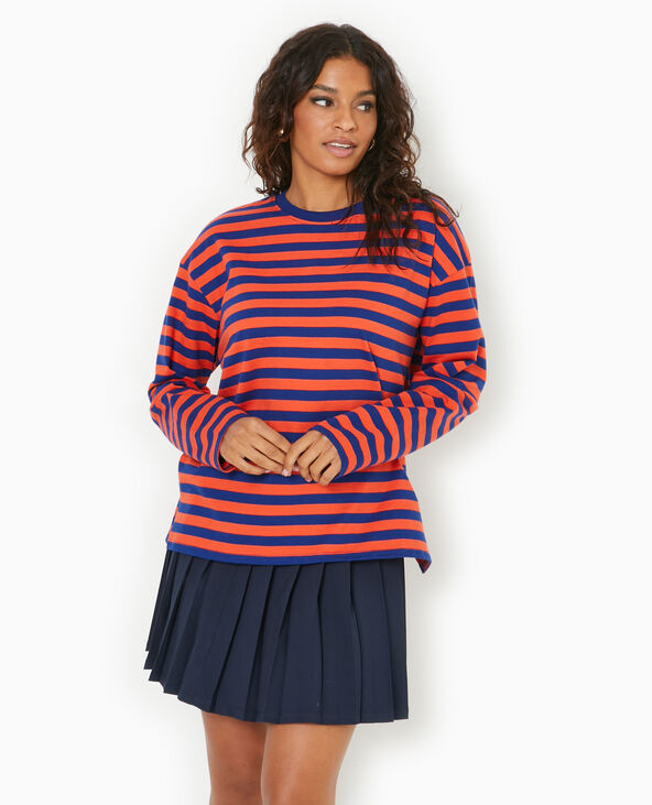 Marinière oversize manches longues bleu marine - Pimkie