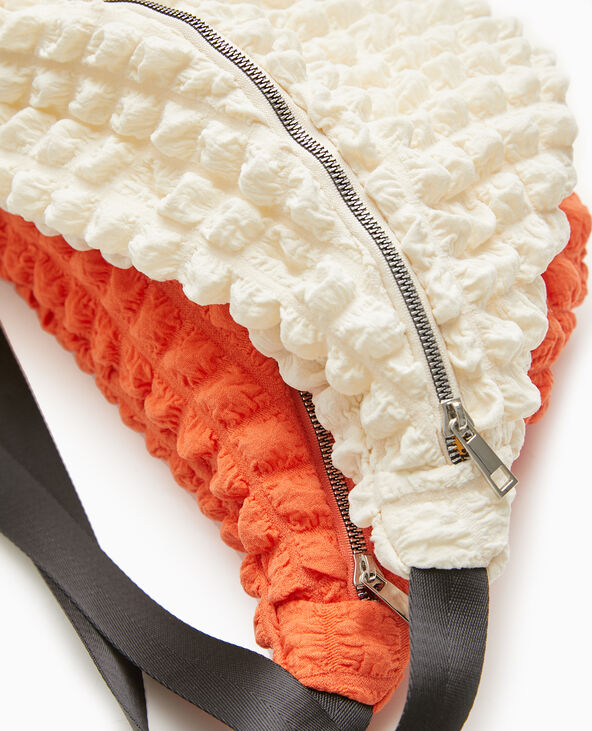 Sac banane XXL en tissu texturé gaufré écru - Pimkie