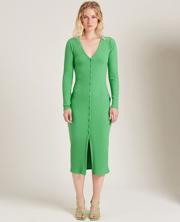 Robe côtelée boutonnée deals