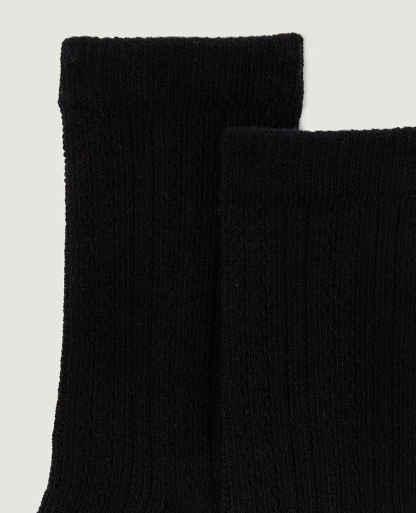 Paire de chaussettes en maille fantaisie ajourée noir - Pimkie