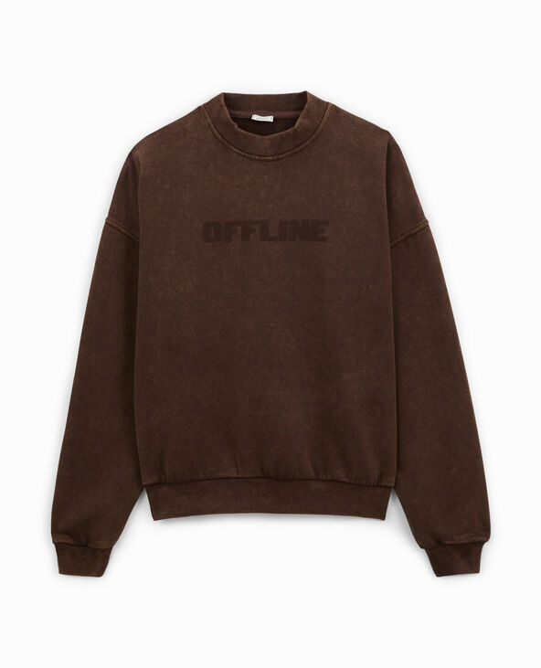 Sweat avec print effet vieilli marron - Pimkie