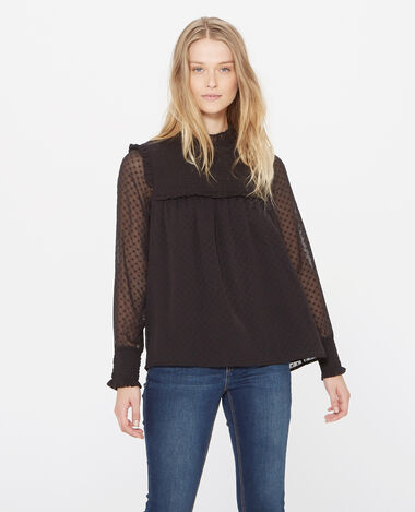 Blouse en plumetis noir - Pimkie