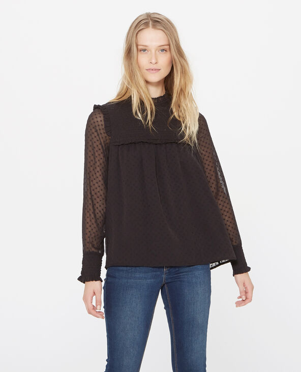 Blouse en plumetis noir - Pimkie