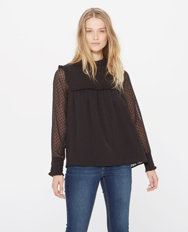 Blouse en plumetis noir - Pimkie