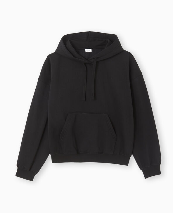 Sweat capuche avec poche devant noir - Pimkie
