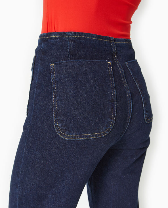 Jean flare taille haute avec poches plaquées bleu - Pimkie