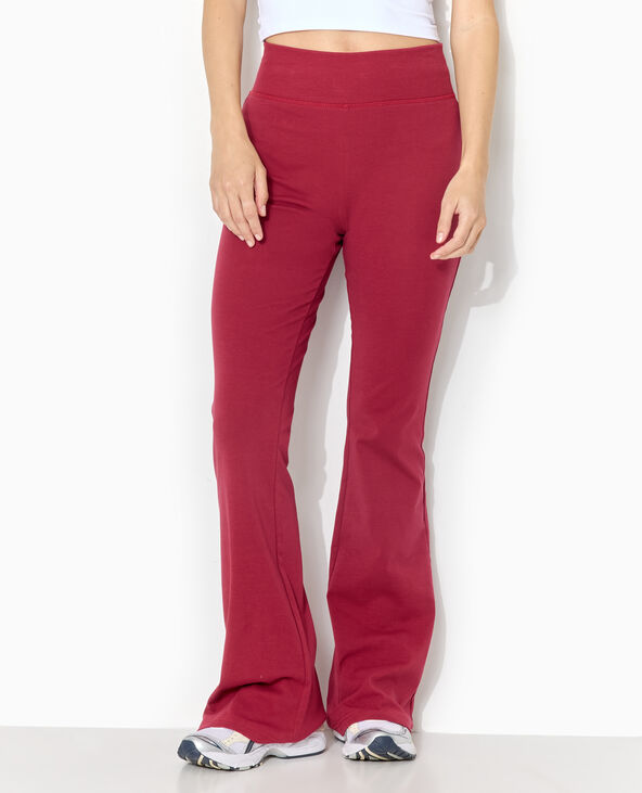 Pantalon flare en maille extensible bordeaux - Pimkie