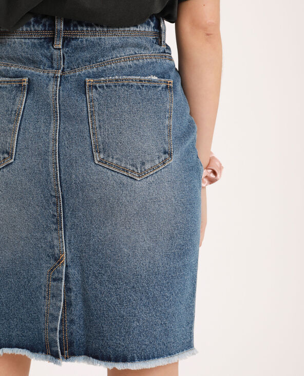 Jupe en jean bleu foncé - Pimkie