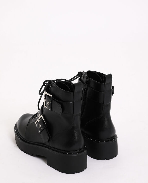 Boots rock à sangles noir - Pimkie