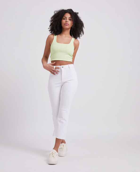 Jean flare taille haute raw cut blanc - Pimkie