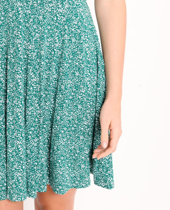 Robe à fleurs vert foncé - Pimkie