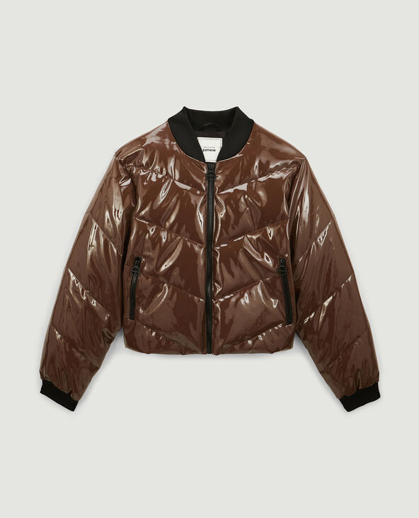 Doudoune forme teddy en vinyle marron - Pimkie