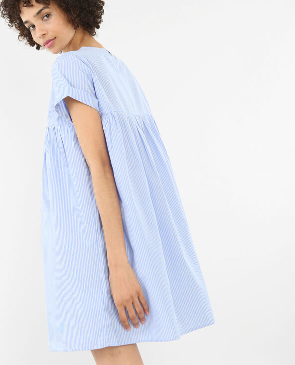 Robe babydoll à rayures bleu turquoise - Pimkie